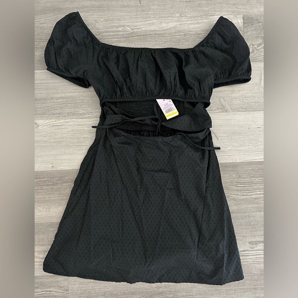 Black front cut out dress